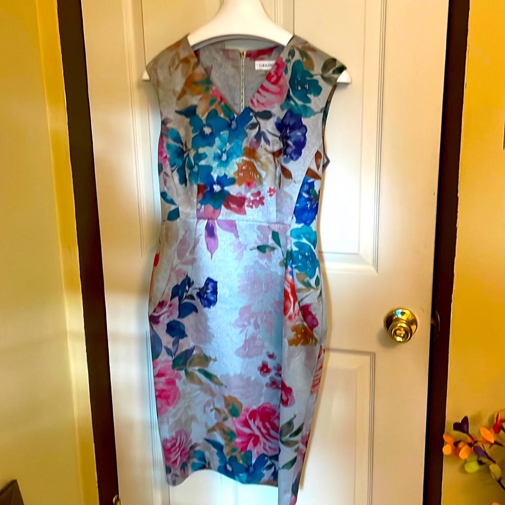 Sleeveless Floral Calvin Klein Dress